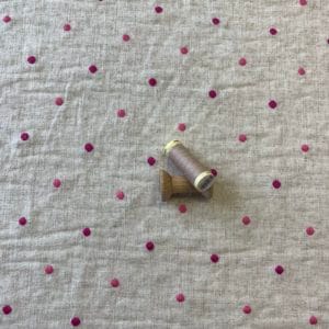 Linen Blend | Embroidered Magenta Pink Spot