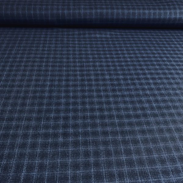 Slubbed Crepe Wool | Cotton | Linen Blend Suiting | Cobalt