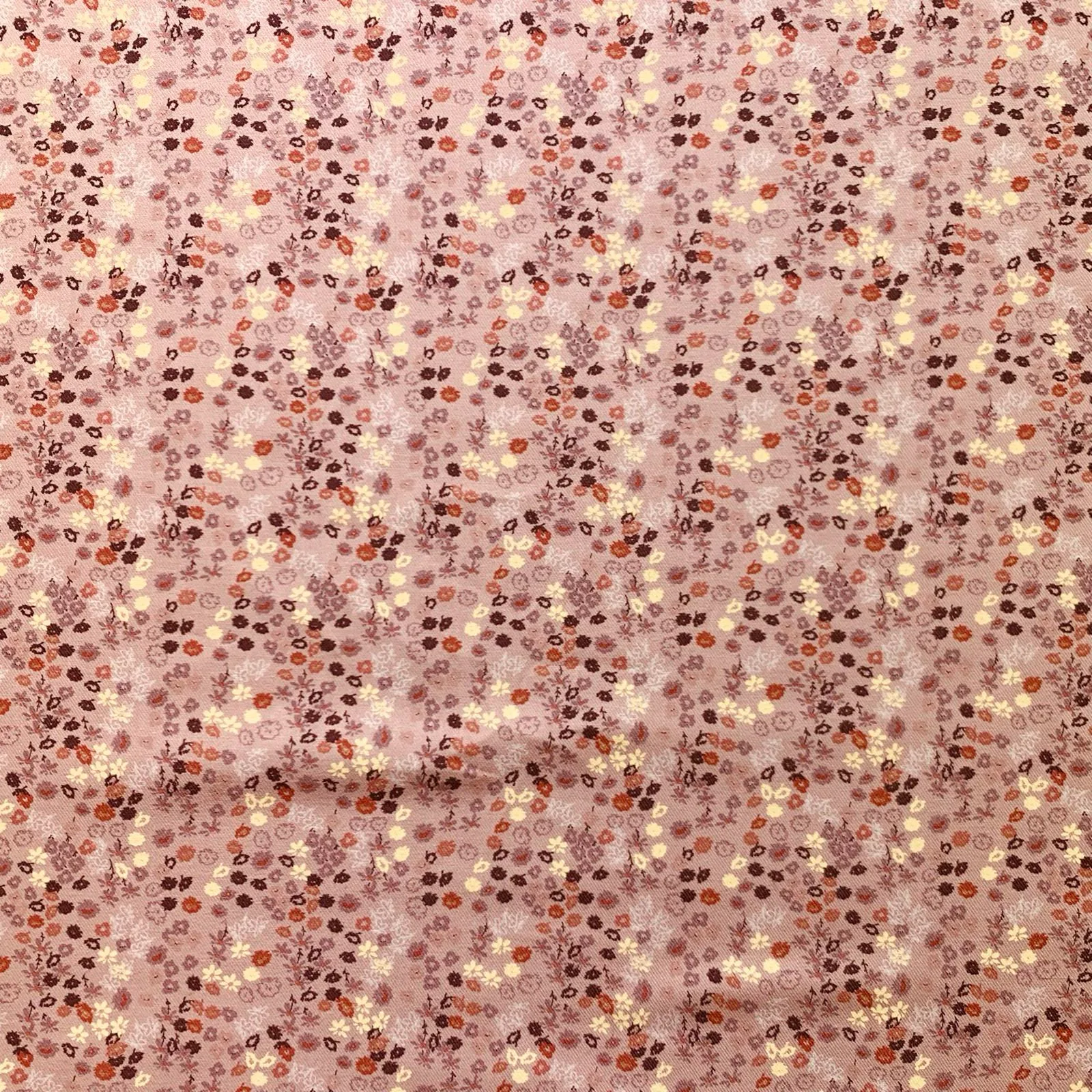 Dusty Pink Ditsy Floral Cotton Heavier Twill weave Fabric