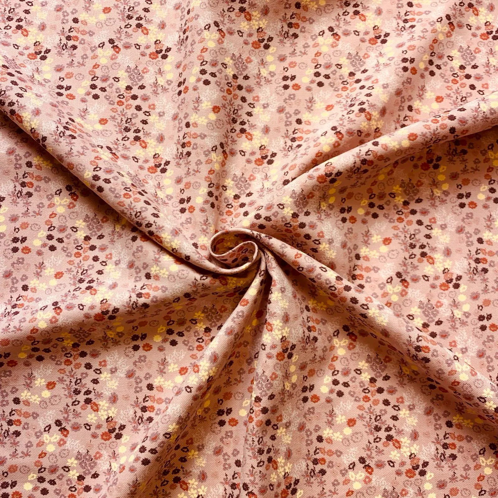 Dusty Pink Ditsy Floral Cotton Heavier Twill weave Fabric - Image 2