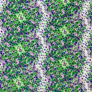 Crepe De Chine Floral Emeralds and Mauve Striped Print Fabric