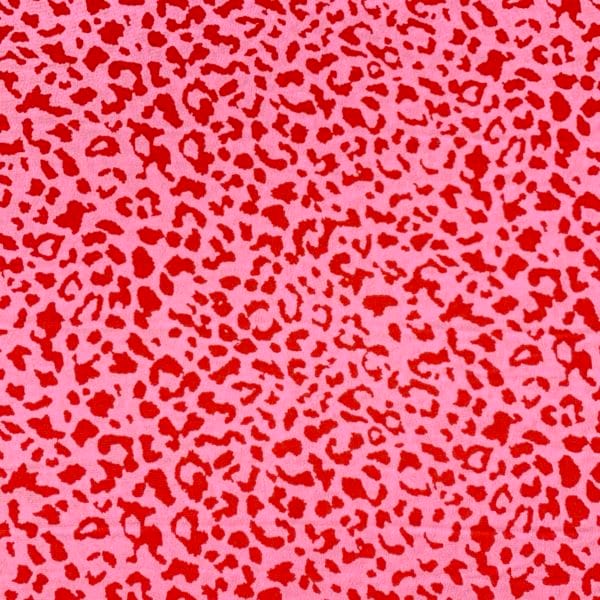 Crepe De Chine Abstract Animal Cerise Printed Fabric - Image 2