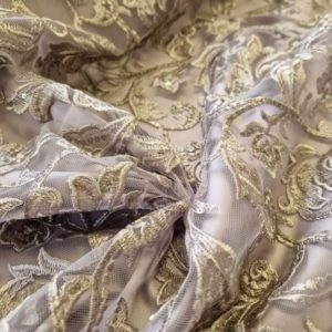 Embroidered and Sequined Beaded Tulle