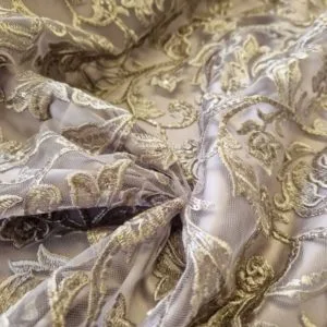 Embroidered and Sequined Beaded Tulle
