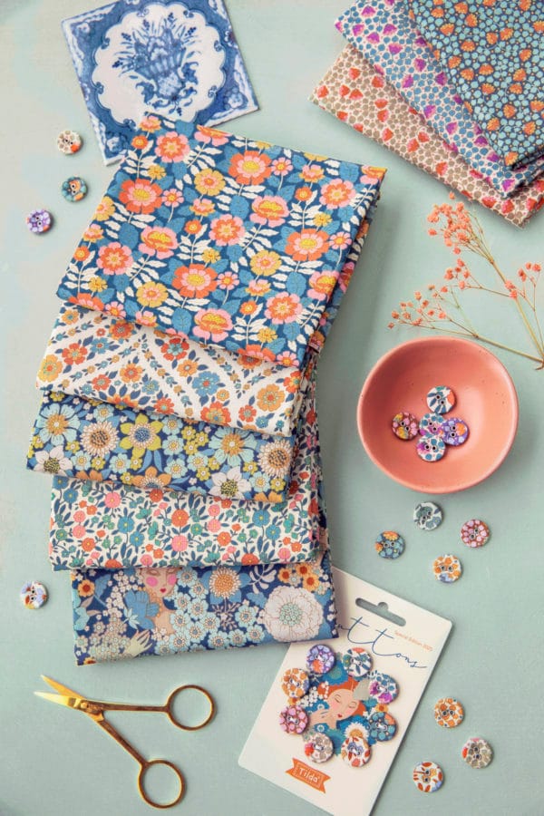 Wallflower by Tilda | Fat Quarters | Blue | Bundle of 5