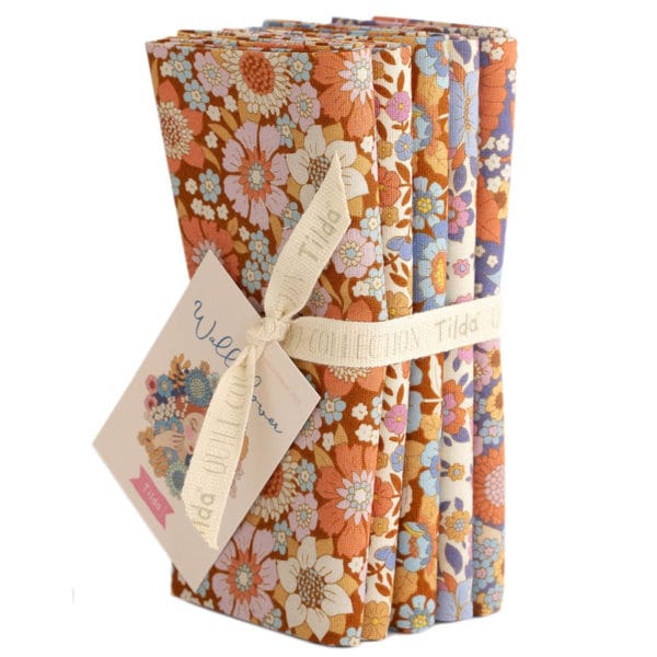 Wallflower by Tilda | Fat Quarters | Caramel | Bundle of 5 - Image 3