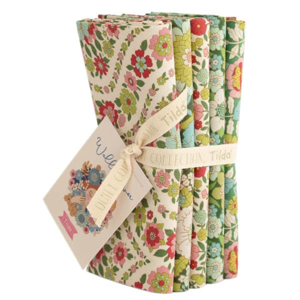 Wallflower by Tilda | Fat Quarters | Green | Bundle of 5 - Image 2