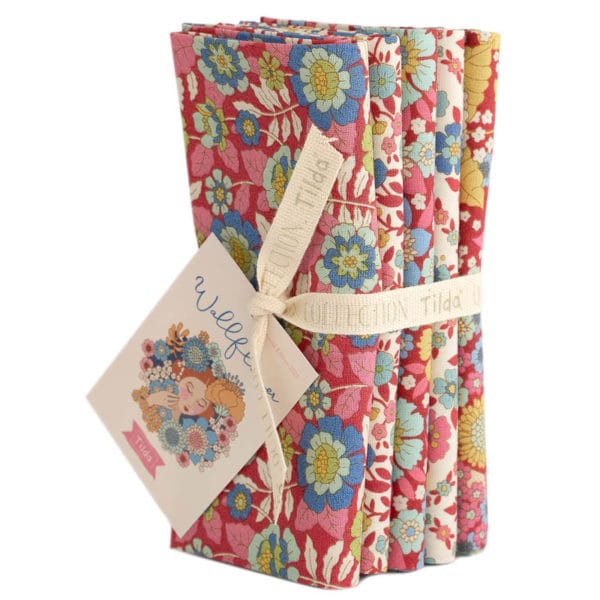 Wallflower by Tilda | Fat Quarters | Pink | Bundle of 5 - Image 2