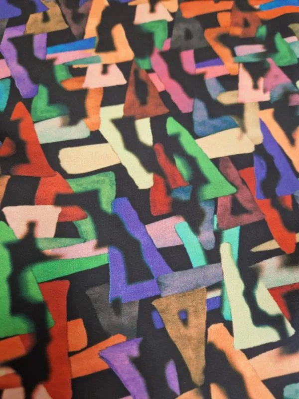 'Graffiti Pop' Silk-Like Charmeuse