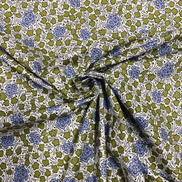 Cool CottonPoplin Mauve and Olive Floral - Image 3