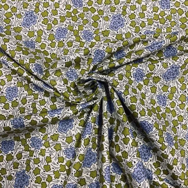 Cool CottonPoplin Mauve and Olive Floral - Image 3