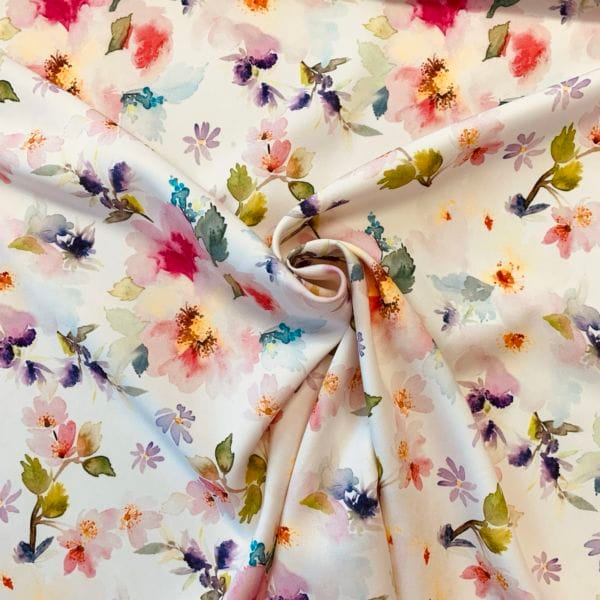 Spring pastel floral in Polyester Marocaine Faille Panama - Image 4