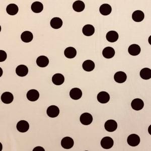 Stretch Viscose Jersey Black Spot on a Biscuit Ground