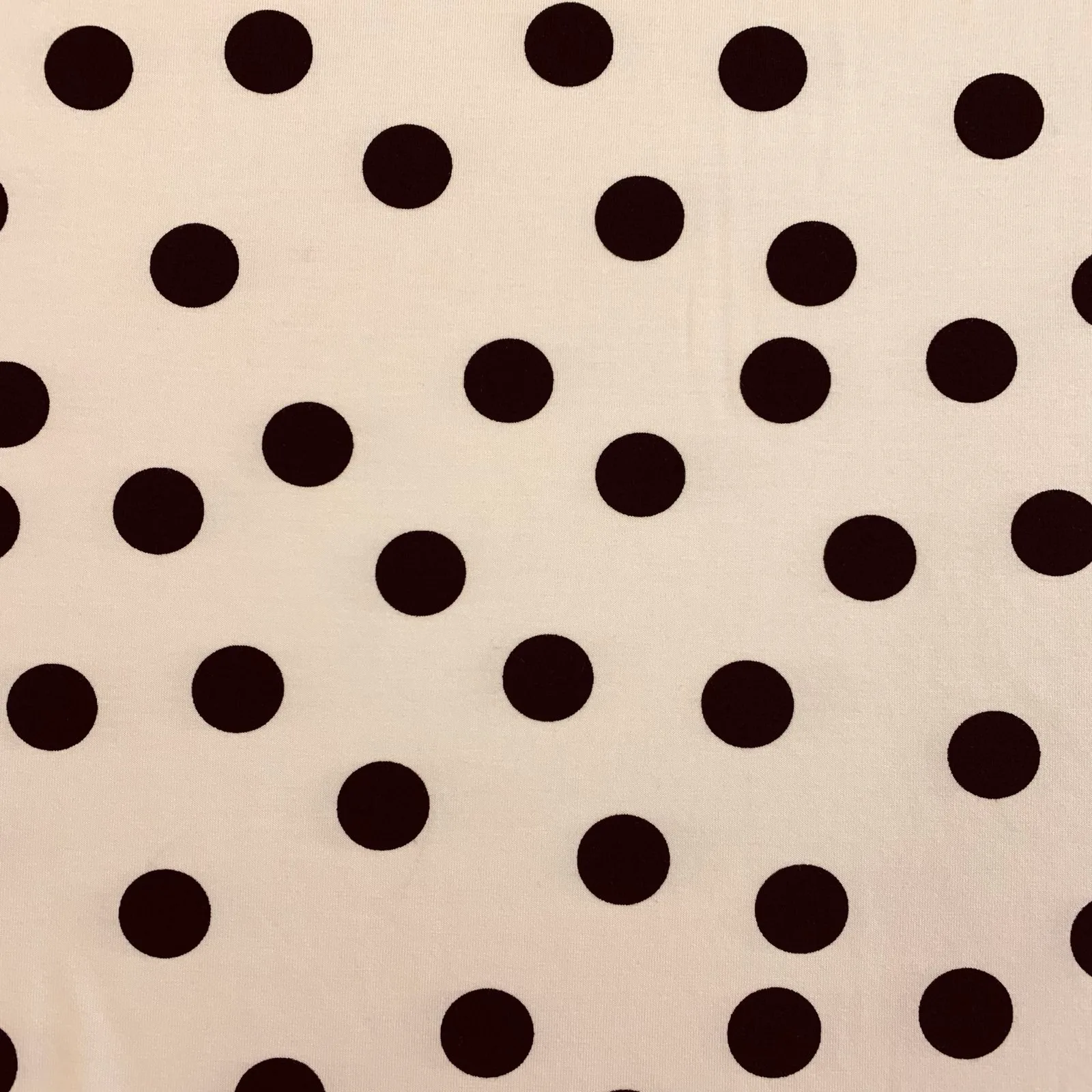 Stretch Viscose Jersey Black Spot on a Biscuit Ground