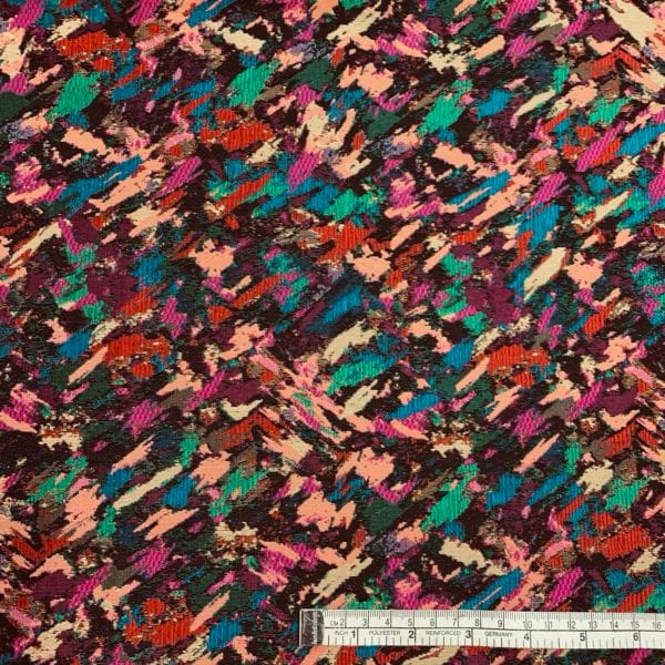 'Collioure' Vibrant Mosaic Design Jacquard Brocade Dress Fabric - Image 3