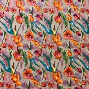 Tulip Floral Crepe Georgette Fabric