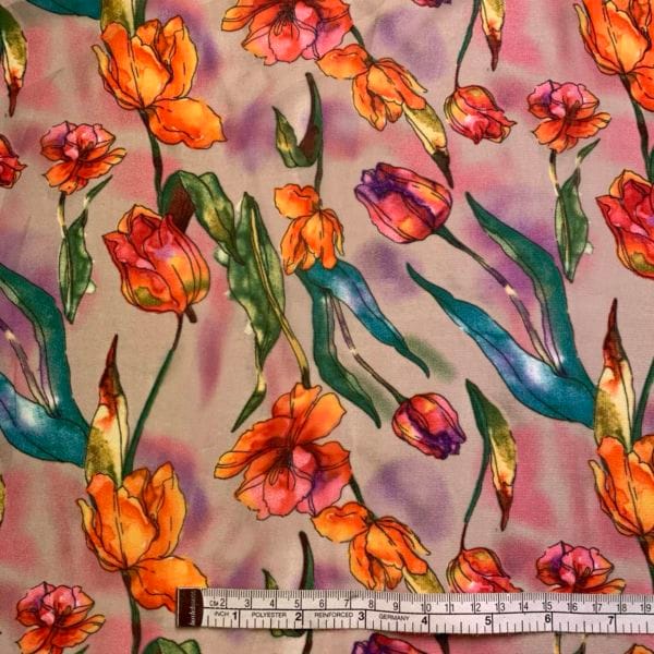 Tulip Floral Crepe Georgette Fabric - Image 4