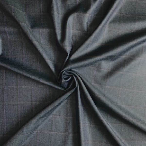 Dormeuil Luxury Wool Suiting Check | Teal/Navy - Image 2