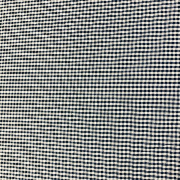 Mini gingham seersucker check 100% Cotton in Royal Blue - Image 2