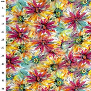'Sunset' Viscose Cotton Linen Floral