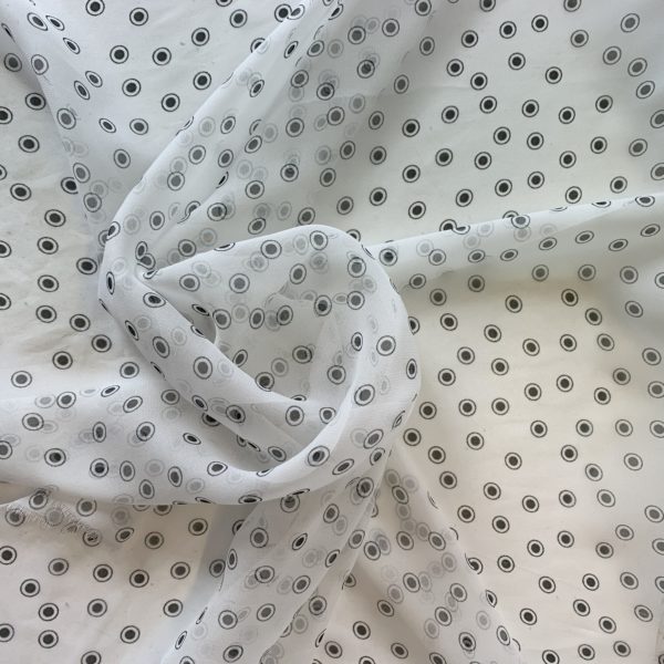 Silk Chiffon Spot | Ivory/Black Spot - Image 2