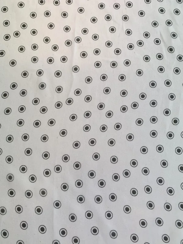 Silk Chiffon Spot | Ivory | Black Spot