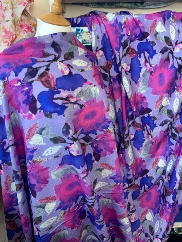 Viscose Nylon Twill Floral in a Bright 'Crocus' Floral - Image 5
