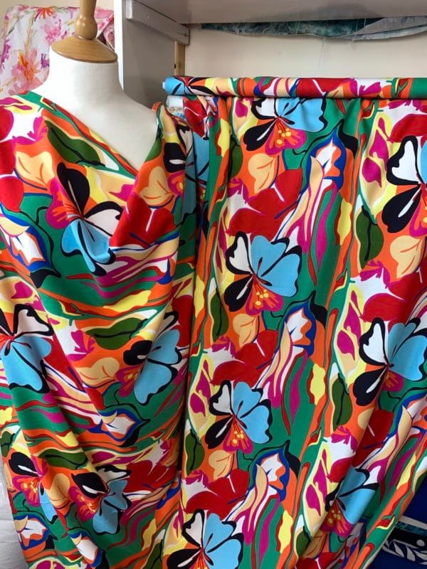 Vibrant Floral Abstract Viscose Twill - Image 4