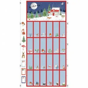 Winter Moon Christmas Eve Snow Advent Calendar Panel by Nutex 81770