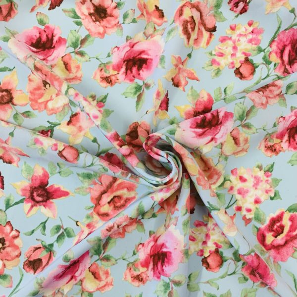 Peachskin Polyester Floral Prints