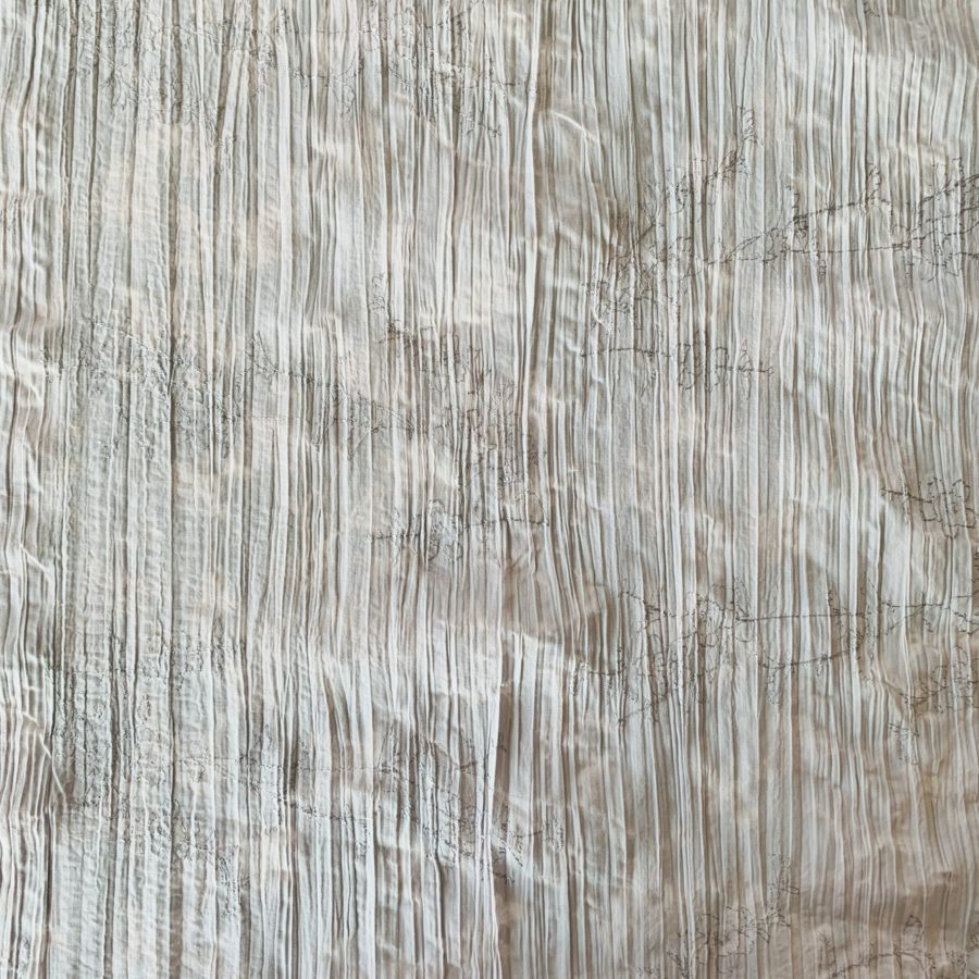 Embroidered Light Pleated | With Shadow Burnout Look