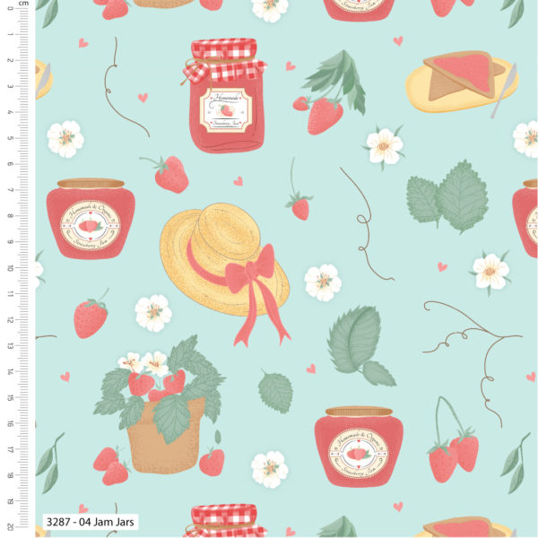 Strawberry Picking – Kimberley Hind – Organic Cotton Prints - Image 2