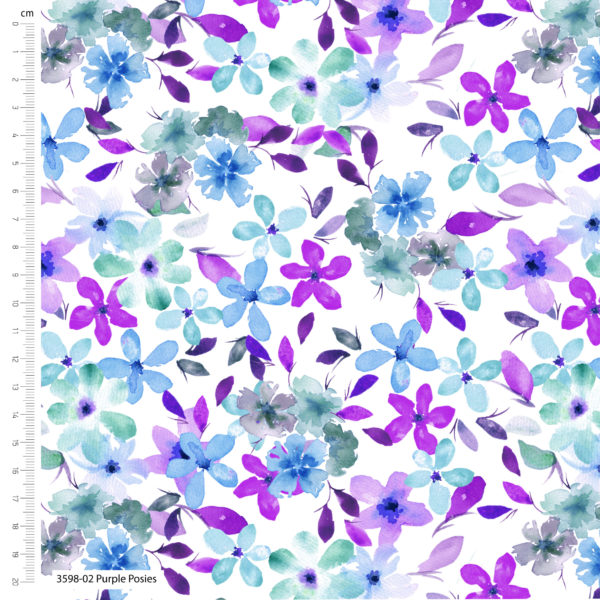 Vivid Watercolours Cotton Organic Fabric by Debbie Shore