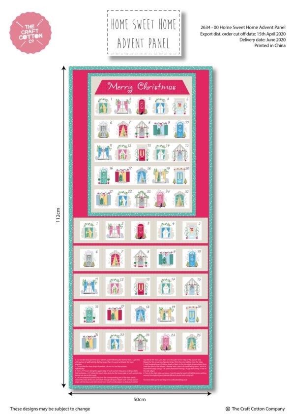 Home Sweet Home Christmas Advent Calendar Panel