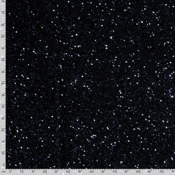 Sequin Stretch Velvet Navy Fabric - Image 3