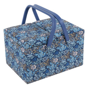 Sewing Box Large | Twin Lid | Woodblock Floral | Hobby Gift Create