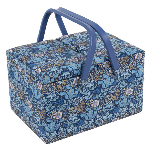 Sewing Box Large | Twin Lid | Woodblock Floral | Hobby Gift Create