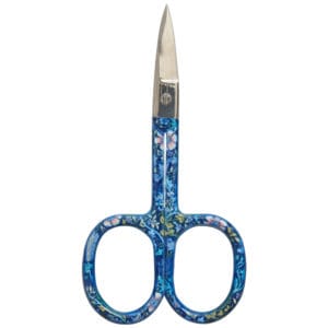 Embroidery Scissors: 9.3cm / 3.6" scissors with woodblock design