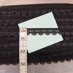 Narrow nylon lace trimming in Black