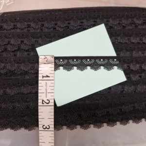 Narrow nylon lace trimming in Black