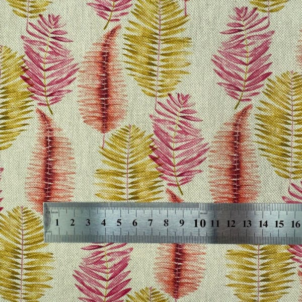 Cotton Rich Linen Look Craft Fabric Digital Printed Panama | Foliage Sorbet - Image 3