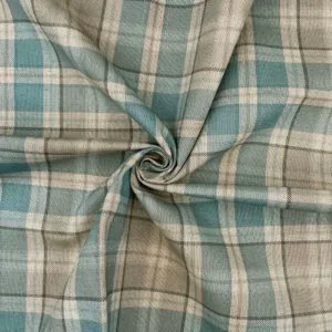 Cotton Rich Linen Look Craft Fabric Digital Printed Tartan Panama