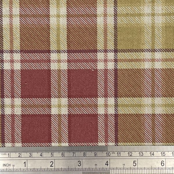 Cotton Rich Linen Look Craft Fabric Digital Printed Tartan Panama - Image 6