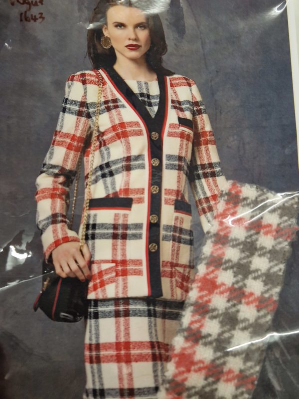 Wool Coating Check | Red | Taupe - Image 6