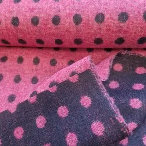 Reversible Wool Flannel Jacquard Spot | Navy | Fuschia