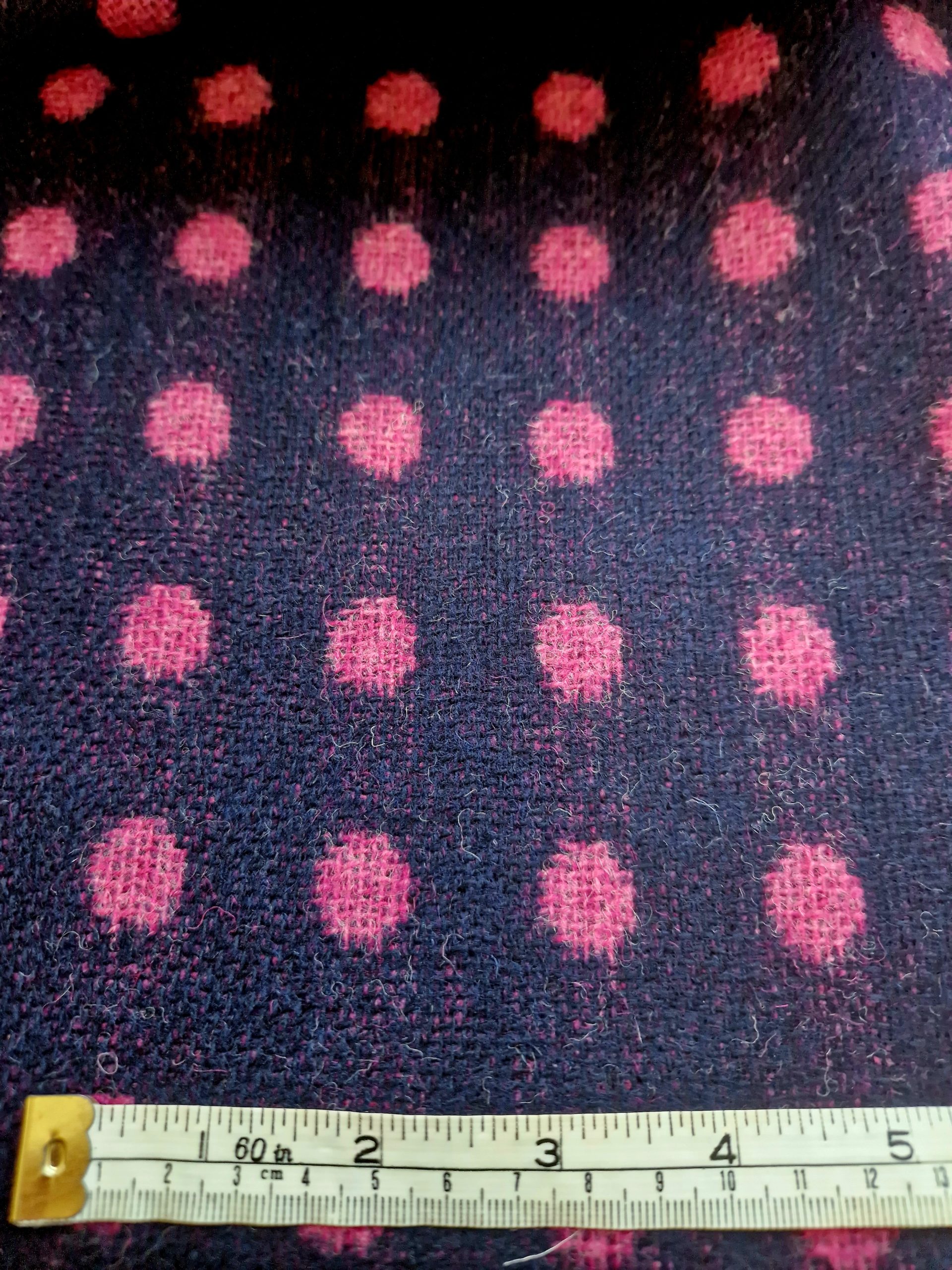 Reversible Wool Flannel Jacquard Spot | Navy | Fuschia - Image 3