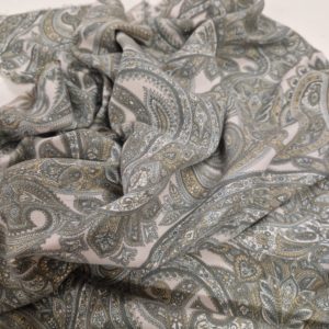 Viscose Twill 'Wool Touch' | Platinum Paisley