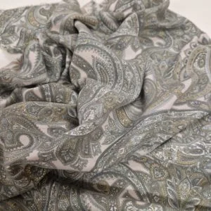 Viscose Twill 'Wool Touch' | Platinum Paisley