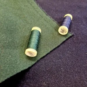 Reversible Double Wool Coating | Forest | Navy