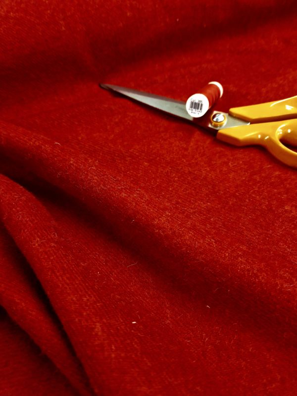 Wool Coating Check | Red | Taupe - Image 5